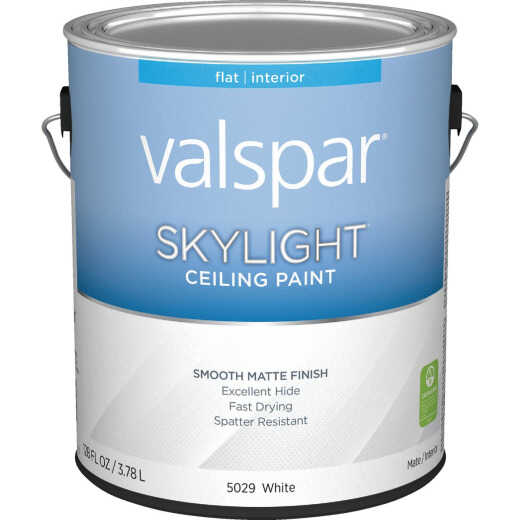 Valspar Skylight Latex Matte Flat Ceiling Paint, Soft White, 1 Gal.